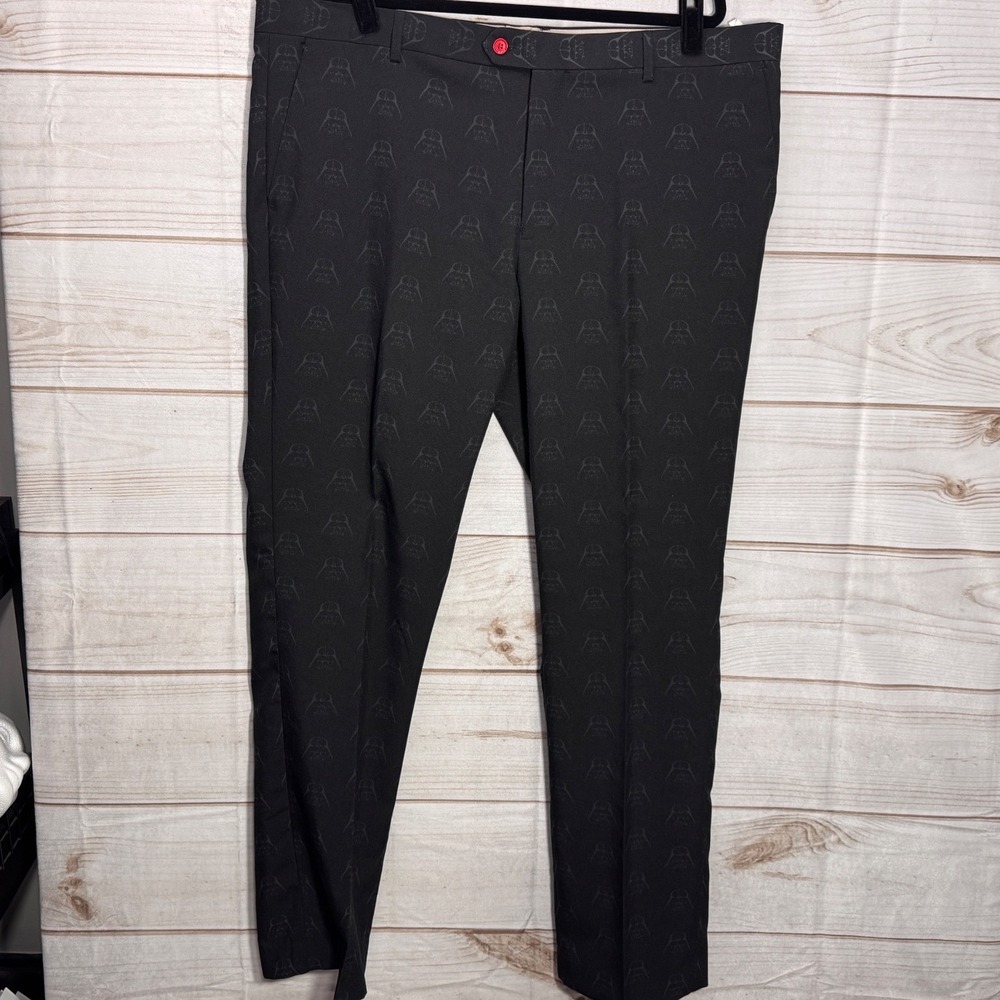OppoSuits Star Wars Darth Vader Men Black Dress Pants Tonal Print US 52 EU 62